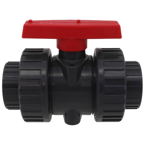 Main product image of 1-1/2" PVC TBB Series True Union Ball Valve w/ Socket and Threaded Ends, EPDM O-Ring (Gray)
