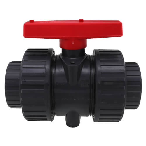 Main product image of 2" PVC TBB Series True Union Ball Valve w/ Socket and Threaded Ends, EPDM O-Ring (Gray)