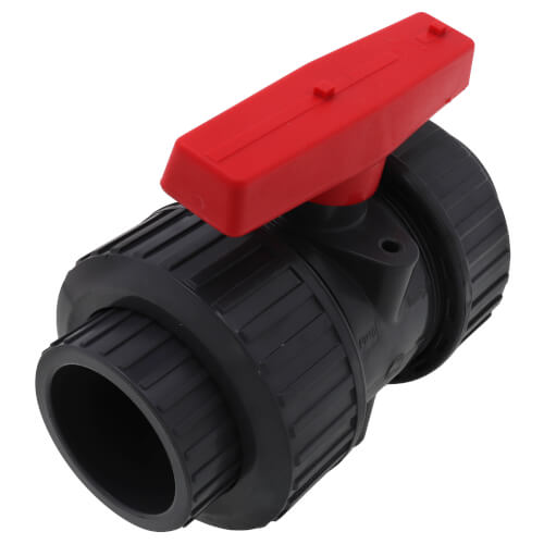 Main product image of 2" PVC TBB Series True Union Ball Valve w/ Socket and Threaded Ends, EPDM O-Ring (Gray)