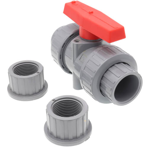 Main product image of 1" CPVC TBB Series True Union Ball Valve w/ EPDM O-Ring - Gray (Socket x Threaded)