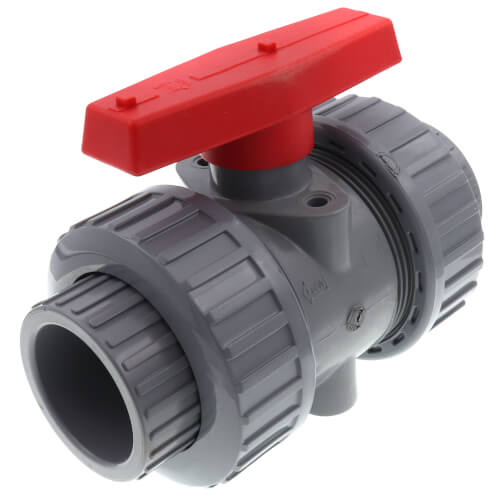 Main product image of 1-1/2" CPVC TBB Series True Union Ball Valve w/ EPDM O-Ring - Gray (Socket x Threaded)
