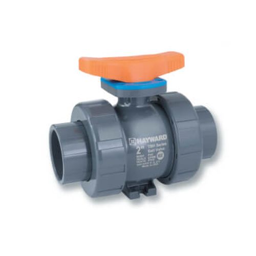 Main product image of 1/2" TBH Series True Union PVC Ball Valve w/ Socket and Threaded Ends, FPM O-ring (Gray)