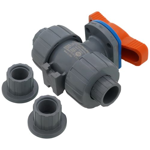 Main product image of 1/2" TBH Series True Union CPVC Ball Valve w/ Socket and Threaded Ends, EPDM O-ring (Gray)