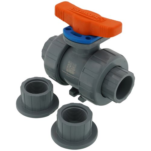 Main product image of 1" TBH Series True Union CPVC Ball Valve w/ Socket and Threaded Ends, EPDM O-ring (Gray)