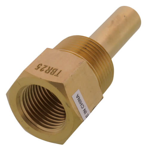 Main product image of 3/4" TBR Brass Bi-Metal Threaded Thermowell w/ 2-1/2" Stem