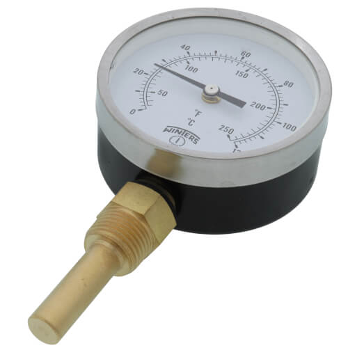 Main product image of 3-1/2" TBT Bi-Metal Bottom Mount Thermometer (30°F to 250°F & 0°C to 121°C)