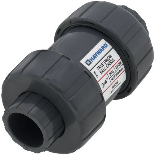 Main product image of 3/4" PVC TC Series True Union Ball Check Valve w/ EPDM O-Ring - Gray (Socket x Threaded)