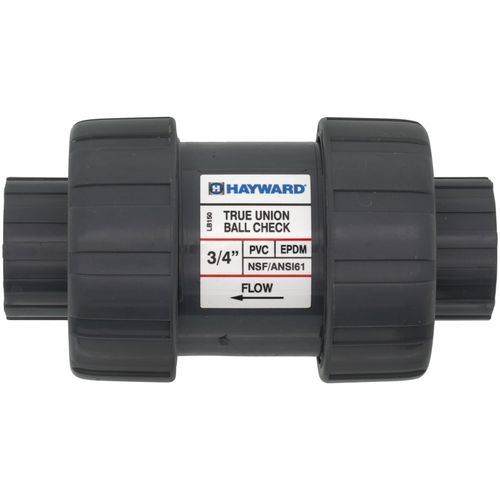 Main product image of 3/4" PVC TC Series True Union Ball Check Valve w/ EPDM O-Ring - Gray (Socket x Threaded)