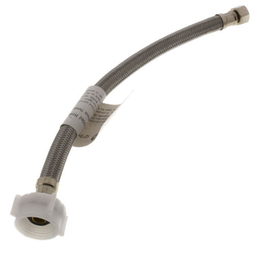 Main product image of 12" Braided Stainless Steel Hose Toilet Connector (3/8" Compression x 7/8" Ballcock)
