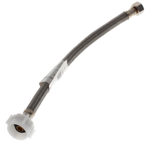 Main product image of 12" Braided Stainless Steel Hose Toilet Supply Connector (1/2" Compression x 7/8" Ballcock)