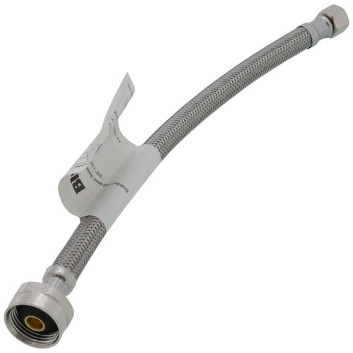 Main product image of 12" Braided Stainless Steel Hose Toilet Connector w/ Metal Nut (3/8" Compression x 7/8" Ballcock)