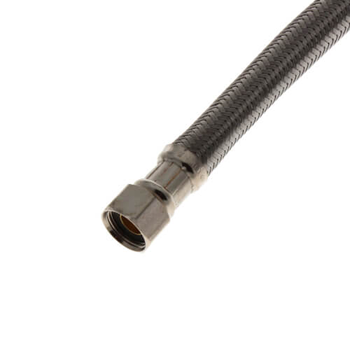 Main product image of 16" Braided Stainless Steel Hose Toilet Connector w/ Metal Nut (3/8" Compression x 7/8" Ballcock)
