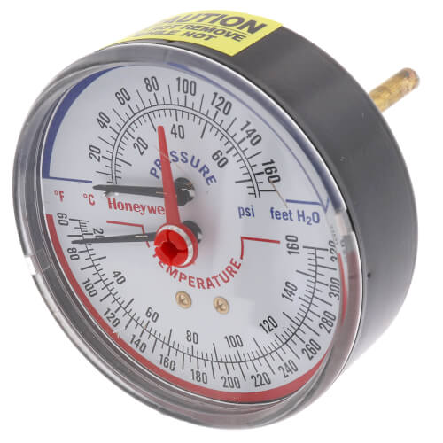 Main product image of 1/4" NPT, 3-1/8" Face, Long Probe Temperature & Pressure Gauge (Tridicator), TD-165