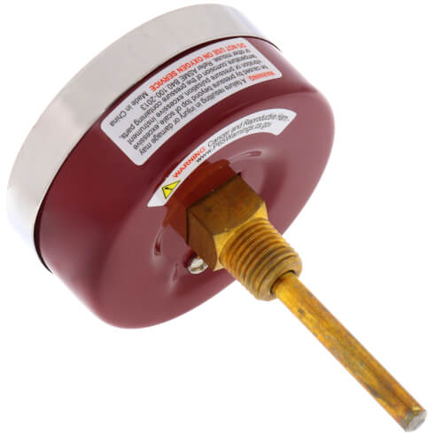 Main product image of 2.5" Tridicator, 1-9/16" Well, Back Mount Temperature & Pressure Gauge (0-75 PSI, 30-Degree to 250-Degree (F))