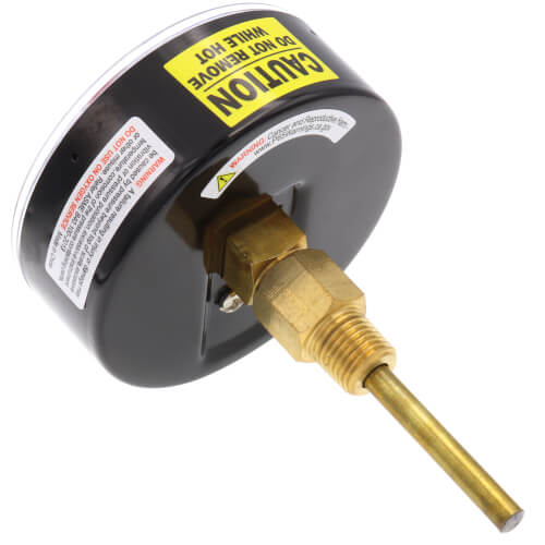 Main product image of 3-1/8" Tridicator, 1-21/32" Well, Back Mount Temperature & Pressure Gauge (0-75 PSI, 60-Degree (F) to 320-Degree (F))
