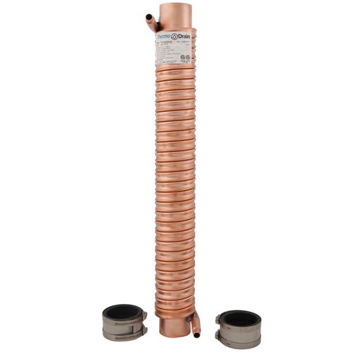42.1% Efficiency, 3" x 33-1/2" x 3/4" Drain Water Heat Recovery, 2 Drain Couplings & 2 Installed PEX Fittings