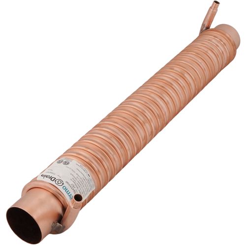 42.1% Efficiency, 3" x 33-1/2" x 3/4" Drain Water Heat Recovery, 2 Drain Couplings & 2 Installed PEX Fittings