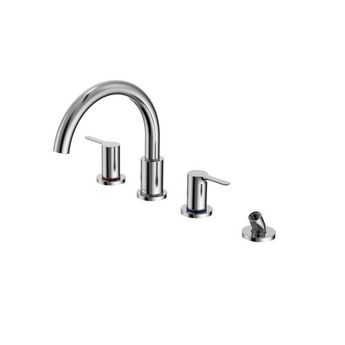 Main product image of TBS01202U#CP LB Two Handle Deck Mount Roman Tub Filler Trim w/ Handshower (Polished Chrome)