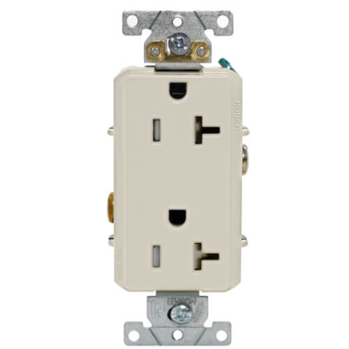 Main product image of Decora Plus Tamper Resistant Duplex Receptacle - Light Almond (20A, 125V, 2P)