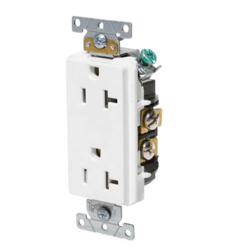 Main product image of Decora Plus Tamper Resistant Duplex Receptacle - White (20A, 125V, 2P)