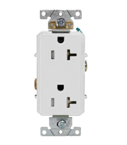 Main product image of Decora Plus Tamper Resistant Duplex Receptacle - White (20A, 125V, 2P)