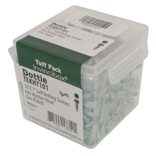 Main product image of #10 x 1" Hex Washer Head Self Drilling Screw Tuff Pack (Pack of 400)