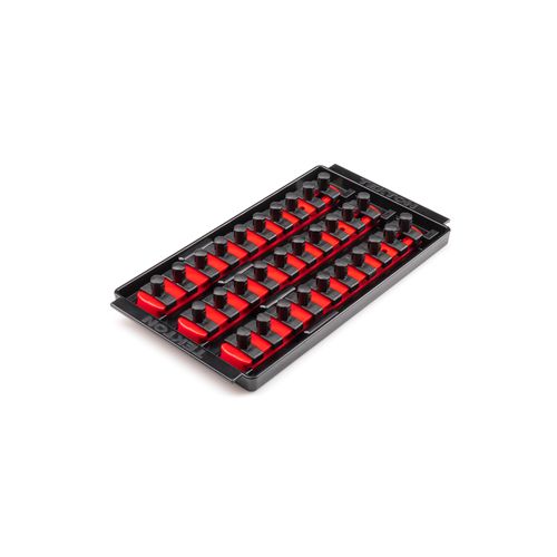 Set Organizer Per Bussole TEKTON 3/8″ – 3 Guide, Vassoio, Sistema Twist-to-lock Rosso