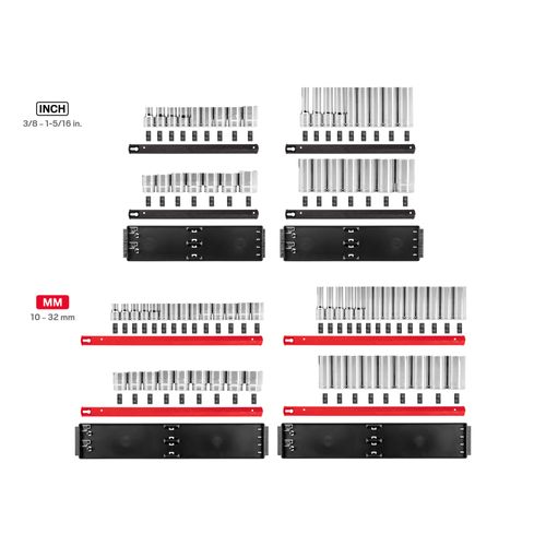 Main product image of 1/2" Drive 6-Point Socket Set with Rails, 78-Piece (3/8-1-5/16", 10-32mm)