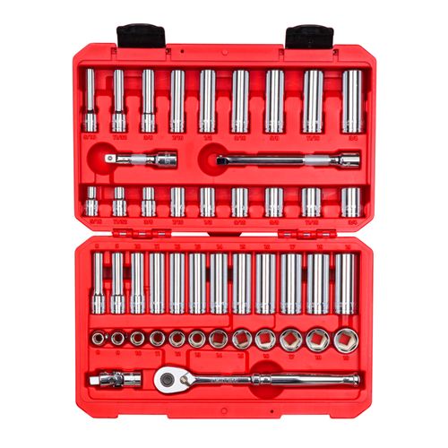 Main product image of 3/8" Drive 6-Point Socket and Ratchet Set, 46-Piece (5/16-3/4", 8-19mm)