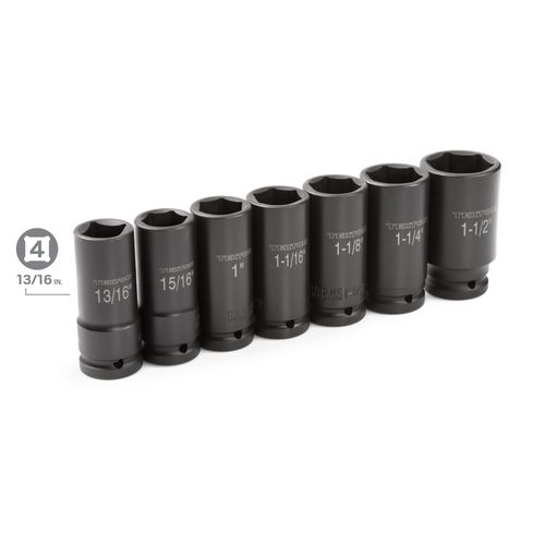 Main product image of 3/4" Drive Deep 6-Point Impact Socket Set, 7-Piece (13/16 - 1-1/2")