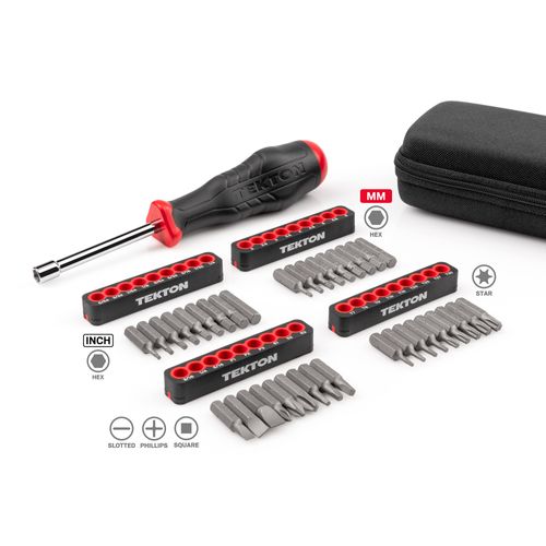 Main product image of 1/4" Bit Driver and Bit Set with Case, 37-Piece