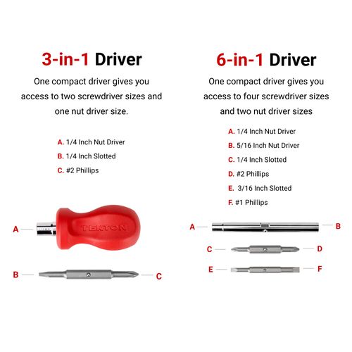 Main product image of Multi-Bit Driver Set, 2-Piece (#1 - #2, 3/16 - 1/4" )