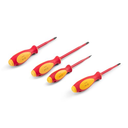 Main product image of Phillips, Slotted, Square Insulated Screwdriver Set, 4-Piece (#2, 5.5 - 6.5mm, #2)