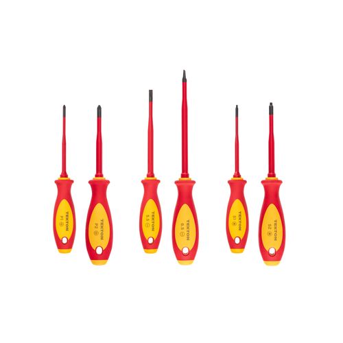 Main product image of Phillips, Slotted, Square Insulated Screwdriver Set, 6-Piece (#1 - #2, 5.5 - 6.5mm, #1 - #2)