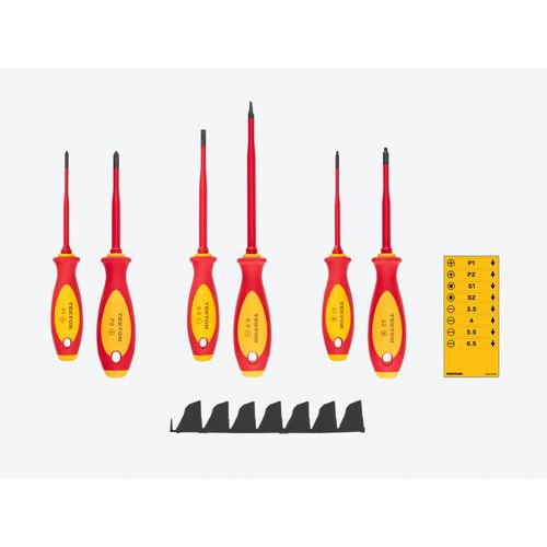 Main product image of Phillips, Slotted, Square Insulated Screwdriver Set w/ Black Modular Organizers, 6-Piece (#1 - #2, 5.5 - 6.5mm, #1 - #2)