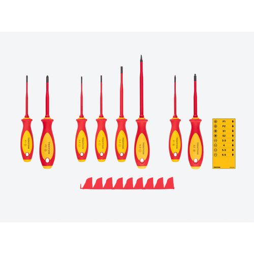 Main product image of Phillips, Slotted, Square Insulated Screwdriver Set w/ Red Modular Organizers, 8-Piece (#1 - #2, 3.5 - 6.5mm, #1- #2)