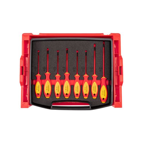 Main product image of Phillips, Slotted, Square Insulated Screwdriver Set w/ Open Top Drawer and Rack, 8-Piece (#1 - #2, 3.5 - 6.5mm, #1 - #2)