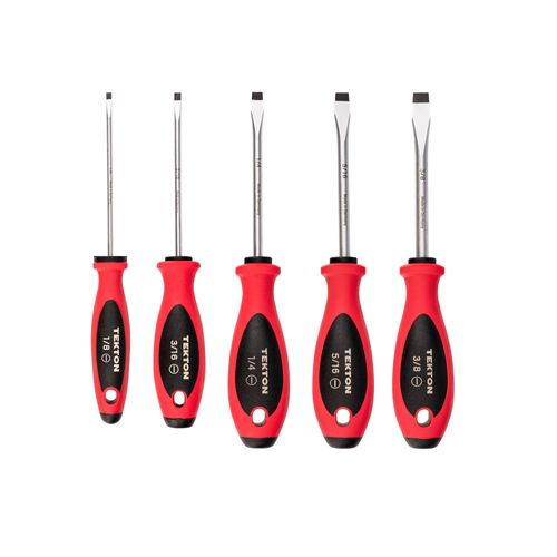 Main product image of Slotted Screwdriver Set - 4" Shanks, 5-Piece (1/8"- 3/8")