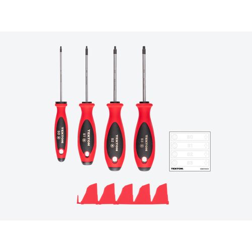 Main product image of Square Screwdriver Set w/ Red Modular Organizers - 4" Shanks, 4-Piece (#0 - #3)