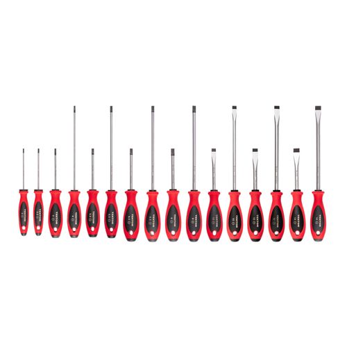 Main product image of Slotted Screwdriver Set - 4", 8" Shanks, 16-Piece (3 - 14mm)