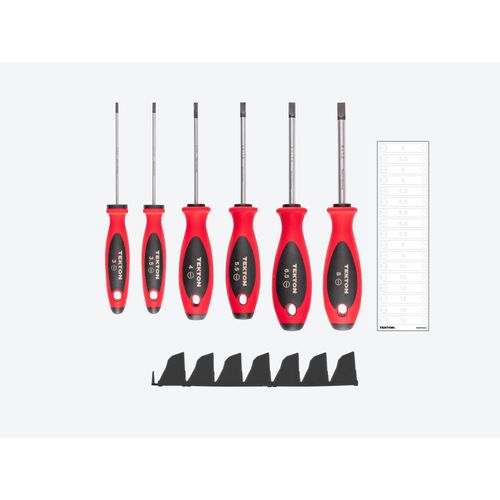 Main product image of Slotted Screwdriver Set w/ Black Modular Organizers - 4" Shanks, 6-Piece (3 - 8mm)