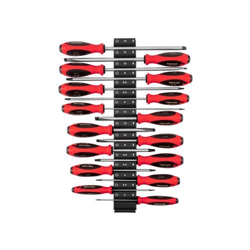 Main product image of Slotted Screwdriver Set w/ Black Modular Organizers - 4", 8" Shanks, 16-Piece (3 - 14mm)