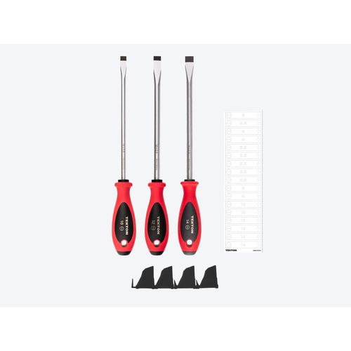 Main product image of Slotted Screwdriver Set w/ Black Modular Organizers - 8" Shanks, 3-Piece (10 - 14mm)