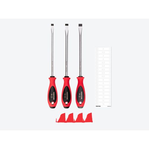Main product image of Slotted Screwdriver Set w/ Red Modular Organizers - 8" Shanks, 3-Piece (10 - 14mm)