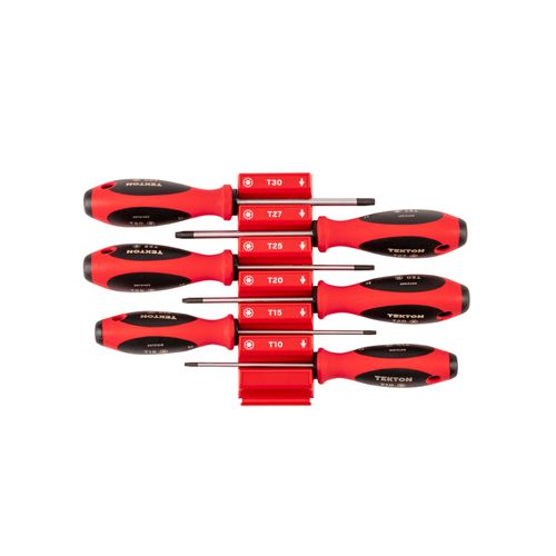 Main product image of Torx Screwdriver Set w/ Red Modular Organizers - 4" Shanks, 6-Piece (T10 - T30)