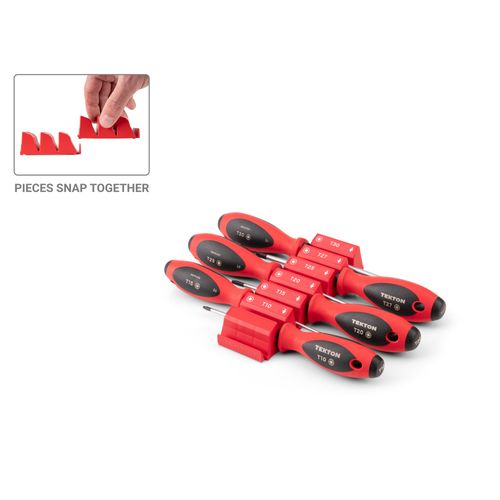 Main product image of Torx Screwdriver Set w/ Red Modular Organizers - 4" Shanks, 6-Piece (T10 - T30)