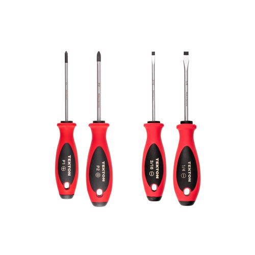 Main product image of Phillips and Slotted Screwdriver Set - 4" Shanks, 4-Piece (#1 - #2, 3/16"- 1/4")