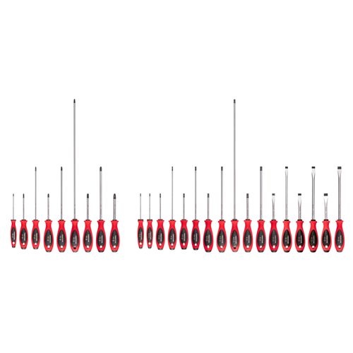 Main product image of Phillips and Slotted Screwdriver Set - 4", 8", 18" Shanks, 26-Piece (#0 - #4, 3 - 14mm)
