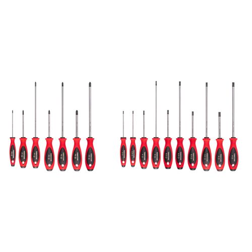 Main product image of Phillips and Slotted Screwdriver Set - 4", 8" Shanks, 17-Piece (#0 - #3, 3 - 8mm)