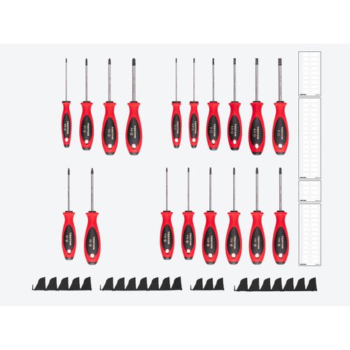 Main product image of Phillips, Slotted, Torx, Square Screwdriver Set w/ Black Modular Organizers - 4" Shanks, 18-Piece (#0 - #3, 3 - 8mm, T10 - T30, #1 - #2)